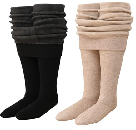 ACMEDE 2er pack Baby Mädchen Thermo Strumpfhose Kinder Winter Warm Fleece Gefütterte Strumpfhosen Gr.92/98/104/116/120/134/146 Ballettstrumpfhose Baby Winter Warm Leggings Strumpfhosen Mädchen