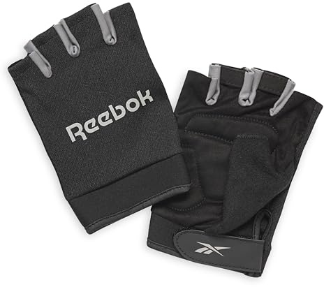 Reebok Classic Fingerless Gym Gloves (Black/Grey, M)
