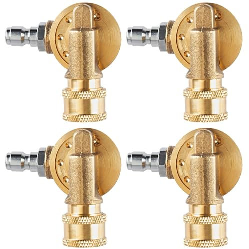 4 acopladores giratorios de 3600 PSI, accesorio limpiador de canalones, conector de boquilla de lavado a presión rápida de 1/4 pulgadas, función giratoria de 360 grados, boquilla de máquina de