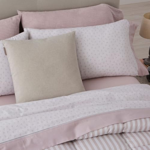 Burrito Blanco | Sábanas de Franela de algodón | Cama de 90cm. (+Medidas Disponibles) | Diseño 576 | Color Nude (90x190/200cm.)