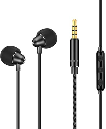NVOQILIN Cuffia professionale in-ear 3,5 mm auricolare dinamico bass-stereo suono per con microfono per cuffie da gioco cuffie stereo con cancellazione del rumore microfono telefono ufficio gaming