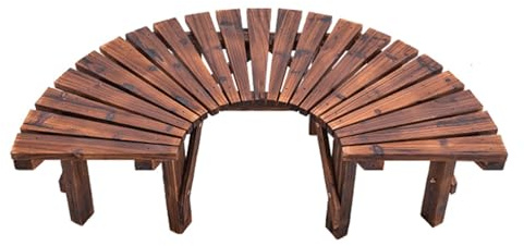 BZJPRFC Banc d'arbre Enveloppant, Banc en Bois Massif Semi-Circulaire, Siège Décoratif D'extérieur, Forme Extensible À L'infini, for Parc, Cour, Pelouse