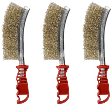 ACOLY 3 PCS Brass Grill Brush, Wire Brush Brass, for Cleaning Welding Slag and Rust and Grill Residues,Small Wire Brushes