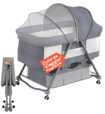 Avilia - Culla Neonato Pieghevole, Lettino per Bambini Co-Sleeping con Zanzariera Fotosensibile e Materasso Traspirante, Culla Fianco Letto Compatta e facile da Trasportare, Rapida Chiusura.