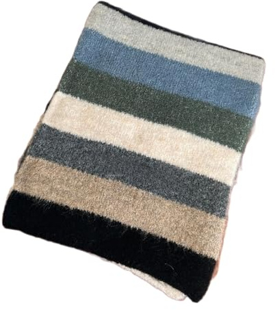 Kashmirscarf， Randig ullhalsduk for kvinnor, flerfärgad, 20x170cm(Blue Grey Green)