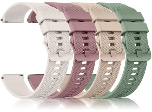 Yisica 4PCS 22MM Ersatz Uhrenarmbänder Silikon, Uhrenarmband mit Schnellverschluss Ersatzbänder Watch Straps, Uhren Zubehör Uhrenarmbänder Watch Band (DPack, 22mm)