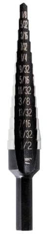 Irwin Tools IRWIN Step Drill Bit, 1/8-Inch to 1/2-Inch Step, 1/4-Inch Shank (10231) Silver|Silver metallic