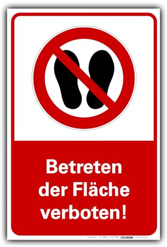 Verbotsschild Betreten der Fläche verboten Hinweisschild Rot