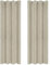 Deconovo Ösenvorhang für Schlafzimmer Dicke Thermovorhang Kälteschutz Thermogardine Hitzeschutz, Blickdichte Gardinen, Sonnenschutz Vorhang, 240x140cm(HöhexBreite), Beige, 2er Set