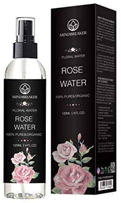 Eau de rose biologique - De qualité thérapeutique, pure, bulgare, sans hexane, sans alcool - Idéal pour les toniques pour le visage, la peau, les cheveux, les soins du corps (120 ml)