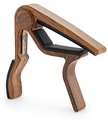 TIGER UACAPO7-LW Ukulele Trigger Capo for Soprano, Concert, Baritone, Ukes - Wood Finish