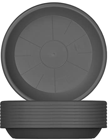 BigDean 9X Blumentopf Untersetzer Ø 34 cm Farbe Anthrazit Kunststoff Blumenuntersetzer Blumentopfuntersetzer passend zu Ø 35 cm Blumentöpfen