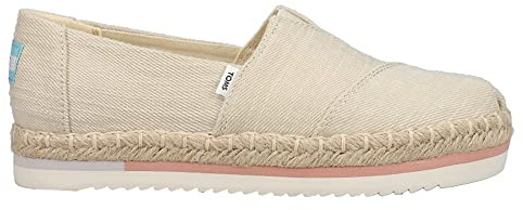 TOMS Women's Alpargata Platform Rope Platform, Natural Heavy Twill, 5.5 UK