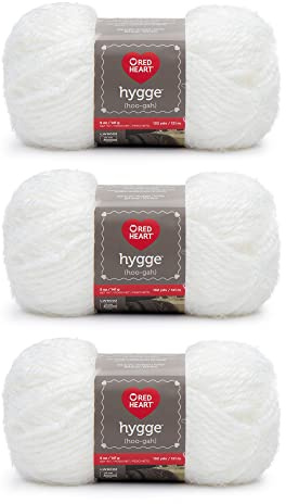 Red Heart Yarn, Acrylic, Snow, 3 Pack (8 Ounce) | #5 Bulky Weight 70% Acrylic 30% Nylon Soft, Drapey Yarn for Blankets, Sweaters, Scarves, and Home Decor, 212 yards, 227g/8oz