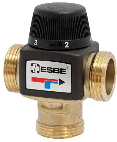 ESBE VTA 372, Thermostatisches Mischventil, Metall, 1 Zoll M-M, 30-70°C
