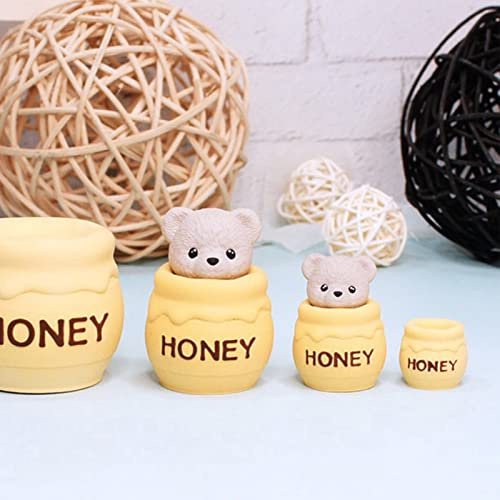 DZAY Moule Bougie Silicone Ours, DIY Bougies Moules en Résine Epoxy, Moules de Moulage pour Fabrication de Savon Bougies, Ourson avec Pot de Miel 3D Moulle de Bougie Bricolage pour Artisanat Décor