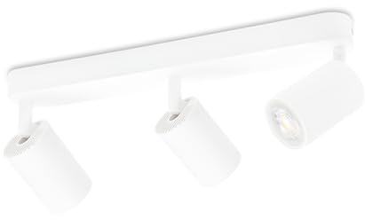 KYOTECH Lámpara de Techo LED Blanca Con 3 Focos GU10 Orientables y Giratorios - Plafón Para Dormitorio, Salas - Sin Bombilla