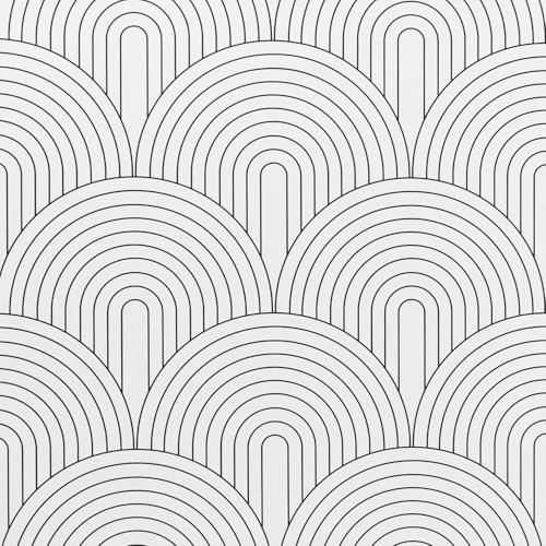 Arthome Noir Blanc Auto Adhésif Papier Peint,44cmx6m Moderne Géométrique Autocollant Imperméable Amovible Papier peint Décoratif Vinyle pour Bain,Salon,Tiroirs