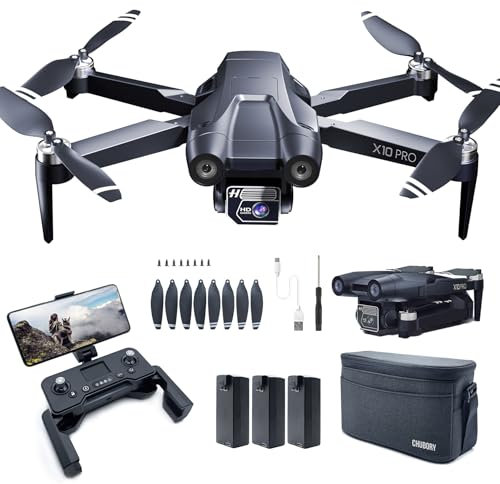 CHUBORY X10 PRO GPS Drone with Camera for Adults 4K UHD, 90 Min Long Flight Time,3280 FT Long Control Range, Auto Return, Follow Me, Brushless Motor, RC Quadcopter for Beginners(<0.55bl)