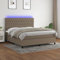 qohoio Boxspringbett mit Matratze & LED Bett Boxspringbett Bett Mit Matratze Polsterbett Schlafzimmer MöBel Taupe 180x200 cm Stoff - 3135137