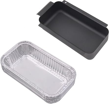 Grease Tray for Charbroil and 10-pack Aluminum Disposable Grill Drip Pans Replacement for CharBroil Performance 463331221, G325-5703-W1 Grease Catcher for Charbroil Performance 463365021