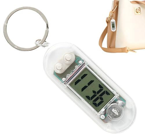 Krmoau Montres Porte-clés, Petite Montre Charm pour Sacs, Mini Horloge De Bureau Chronomètre Électronique Portable pour Salle D'Étude Bibliothèque Révision Examen