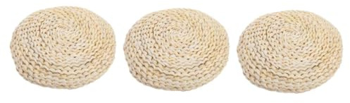 SOLUSTRE 3 Pezzi Cuscino Rotondo in con Imbottitura in per Meditazione Yoga e Seduta Confortevole Leggero e Traspirante Adatto per Soggiorno e Camere Realizzato Mano con Materiali Ecologici