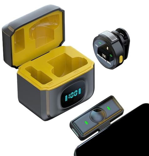 Genérico Mikrofon med klämma | Mini trådlös mikrofon med magnetisk klämma, högtalare med 12 timmars batteritid för inspelning av videor, musik, sång, sociala medier