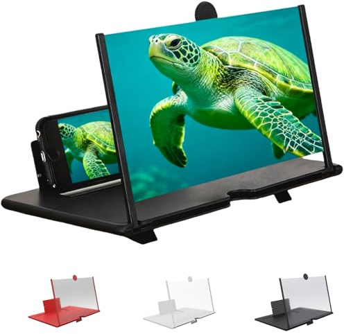 10/12/16/18Phone Screen Magnifier, Screen Magnifier For Smart Phone, Mobile Phones Magnifying Screens With Foldable Stand, Ultra-Clear Compatible With All Smartphones (black, 10in)