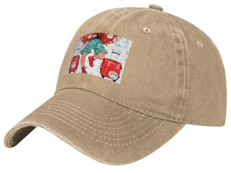 YYHWHJDE Cappello da baseball nero per adulti, con stampa rossa per viaggiatori, per uomini e donne, elegante e durevole, Naturale, Taglia unica