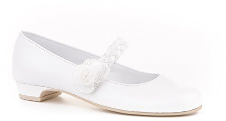 Mi Pequeña Chaussures de Cérémonie et Communion en Cuir pour Fille, blanc, 35 EU