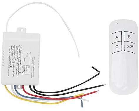 Wall Remote Switch, Wall Switch And Remote Control, 3 Ways ON/OFF 220V Digital Wireless Wall Light Receiver Transmitter, Wall Remote Switch with Receiver Transmitter for Lights