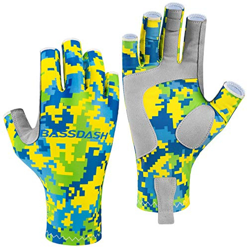 Bassdash ALTIMATE UPF 50+ Guantes de Pesca para Mujer protección Solar UV Guantes sin Dedos para Kayak Remo Senderismo Ciclismo conducción Entrenamiento de Tiro