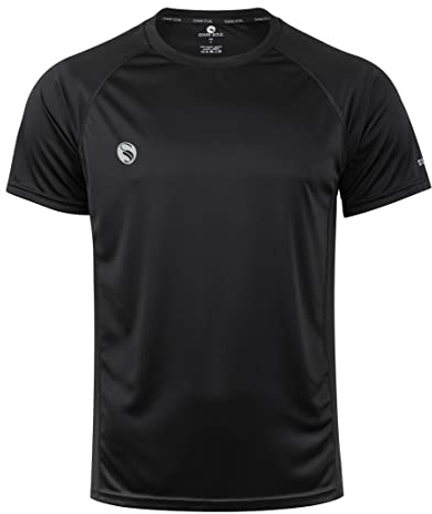 Stark SOUL sportskjorta, fitness, t-shirt, reflect, kortärmad, funktionell skjorta, andas, snabbtorkande träningströja, svart, L