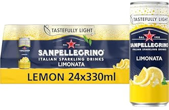San Pellegrino Italian Sparkling Drinks Tastefully Light Sparkling Lemon Canned Soft Drink 24 x 330ml - 73k Cals per Can