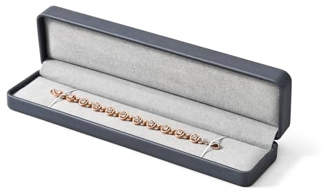 Oirlv PU Cuero Azul Oscuro Caja para Colgante,Caja para Collar,