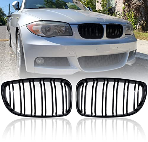 E81 E82 Nieren Schwarz E87 Kühlergrill für BMW 1er E88 2008-2011 Nieren E81 E82 Grill Glanz Doppelsteg Sport