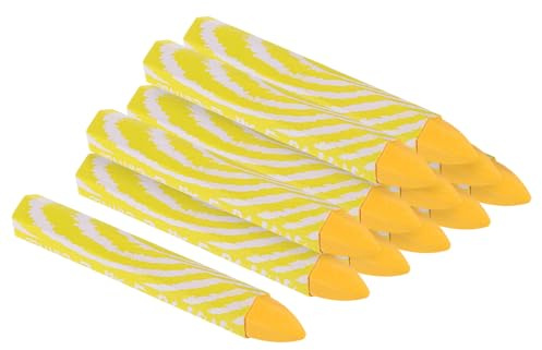 PATIKIL Paquete de 12 Crayones de Marcado para Madera 4X0.55 Amarillo | Cera Marcadora de Neumáticos, Hexagonal, para Dibujar en Madera Vidrio Cerámica Cartones Tela Piedra
