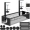 Kazaigou Under Desk Cable Management Tray, Black, 37cm x 37cm, Modern Style, Clamp Installation, Office & Home Use