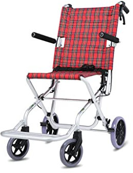 Sedia a rotelle leggera leggera da viaggio, leggera, leggera, portatile, in lega di alluminio, per trasporto