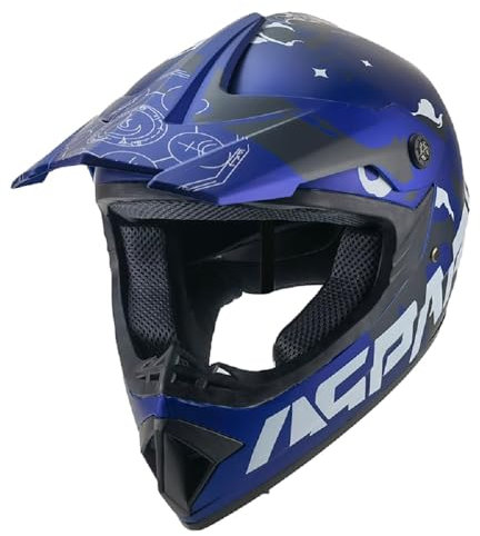 Kinder Crosshelm Spark AHP – Motocrosshelm Helm Motorradhelm Motocross Jethelm Kinderhelm für ATV Quad und Dirtbike (XL)