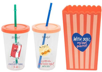 Mr. Wonderful Popcorn Bowl Set, Keramik, Weiß