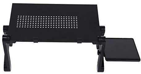 Baxnore Soporte de computadora portátil Ajustable, Escritorio de aleación de Aluminio portátil con Placa de Mouse, Mesa de computadora Plegable para Oficina en casa, estación de Trabajo