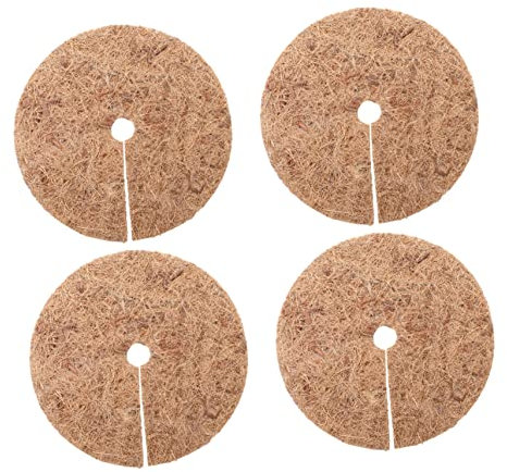 Toddmomy 4pièces Anneaux De Paillis Pour Plantes Protections Fibre Végétale Naturelle Couvre-plantes Réutilisables Pour Fleurs De Jardin