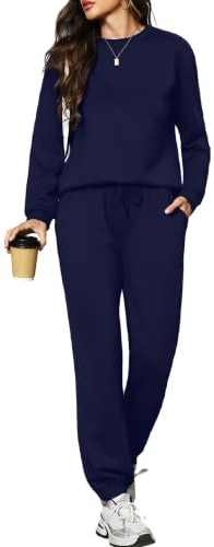 Aottori Tuta Sportiva Donna Due Pezzi Completa Casual | Felpa Manica Lunga, Pantaloni con Tasche e Coulisse, Pigiama Set, Elegante, Autunno Invernale