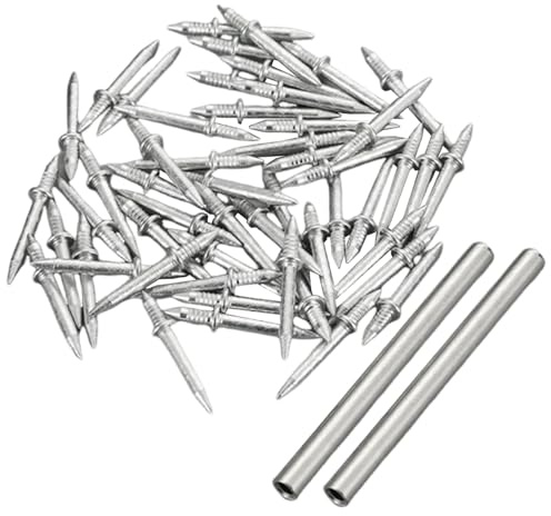 200 clavos sin costuras con hilo de zócalo de doble cabeza, clavos de doble cabeza que no dejan marcas con 2 herramientas de manga específicas para , tornillos de seguridad invisibles para co