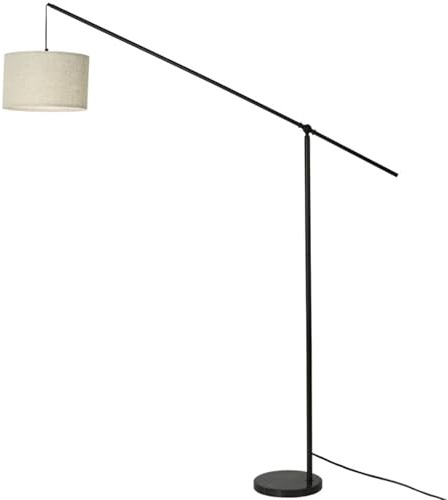 BNZCZY Lámpara de Pie Arqueada Regulable, Brazo de Ángulo Ajustable, Base de Hierro y Mármol, para Salón, Estudio, Sala de Piano(Color:atenuación)