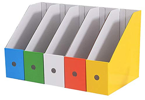 Hggzeg File Magazine Holder, 5 Pack Waterproof Desktop Storage Box A4 Paper Document Organizer for School Dormitory,Office,Home Files Storage (Multicolor) | A4 Paper Document Organizer for School Dormitory,Office,Home Files Storage(Multicolor)