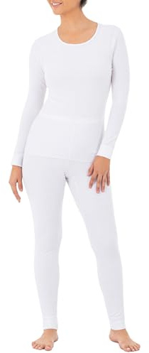 Fruit of the Loom Women's Micro Waffle Thermal Set, White, Small