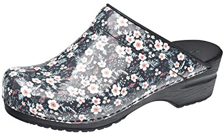 Sanita Isalena Mule Clog | Original Handmade Flexible Leather Clog for Women | Maximum stability | Anatomical shaped footbed with soft foam | Shock absorbing heel | Black | 39